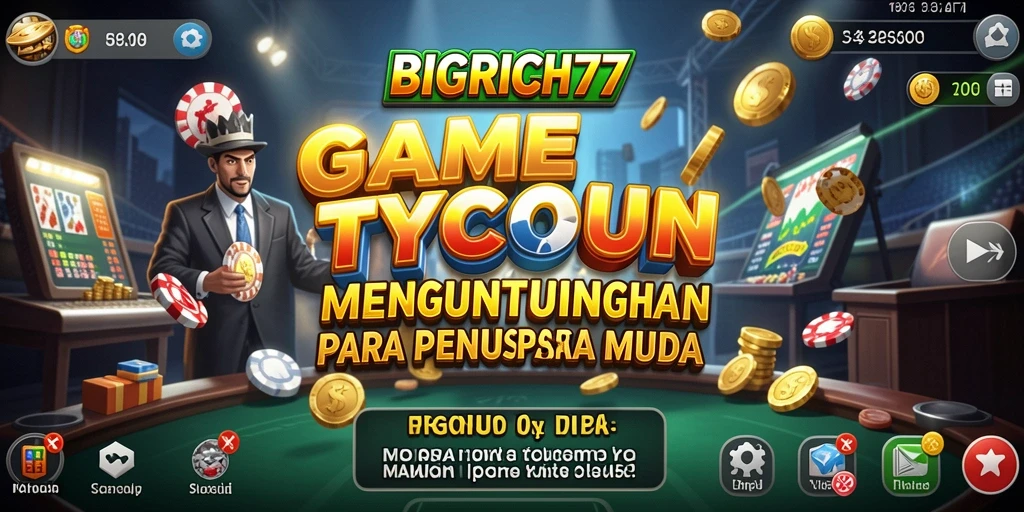 Tampilan gameplay menarik dari BIGRICH77 yang menunjukkan manajemen bisnis.