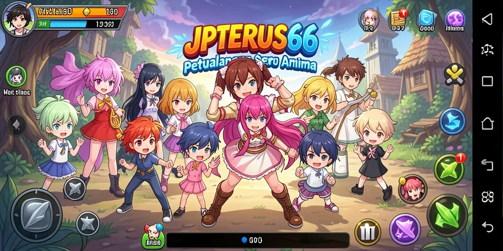 Gameplay seru dengan karakter anime favorit dalam JPTERUS66.