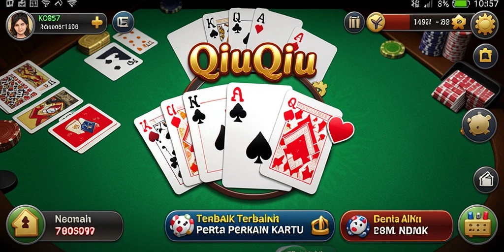 Tampilan screenshot KO857 menampilkan gameplay kartu QiuQiu yang menarik.