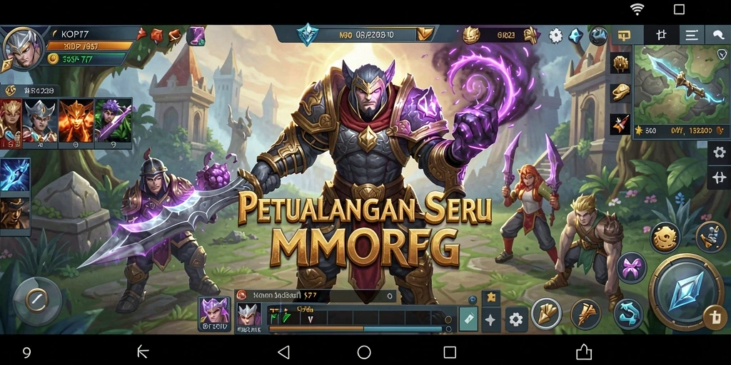 Screenshot gameplay KOPI77 yang menunjukkan aksi pertempuran MMORPG.