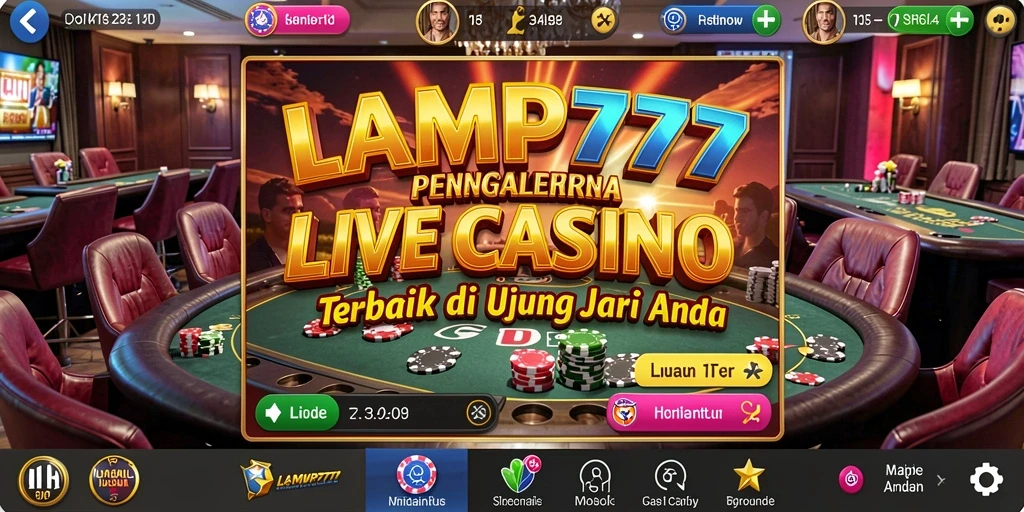 Tampilan yang mendebarkan dari gameplay Live Casino LAMPU777.