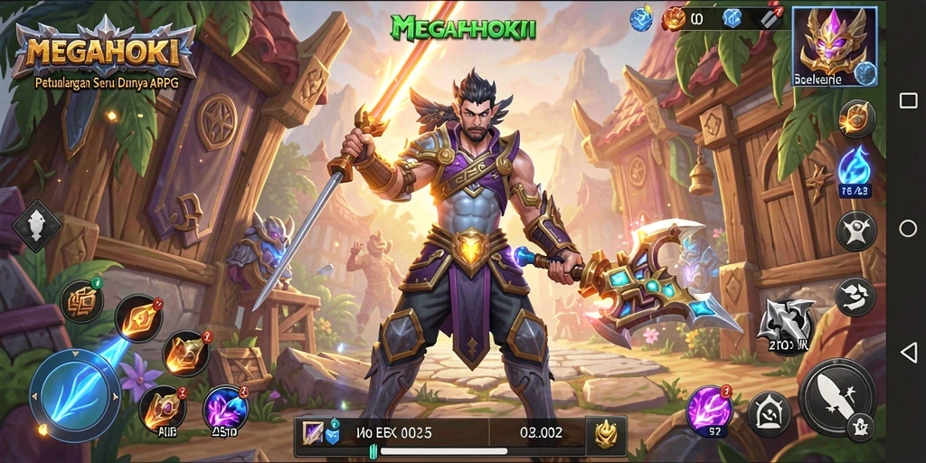 Tampilan gameplay seru dan grafis menarik dalam MEGAHOKI.
