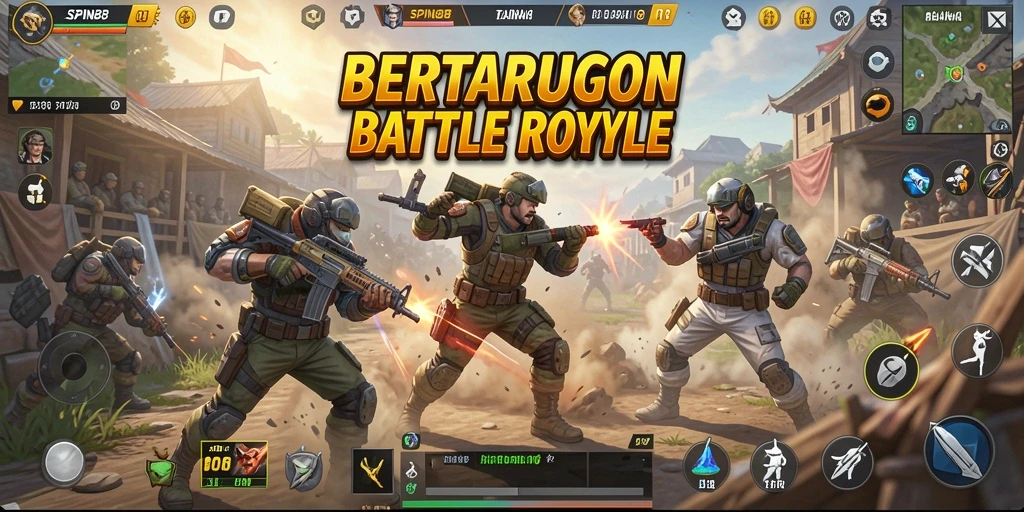 Tampilan aksi seru di SPIN88 dalam mode Battle Royale.